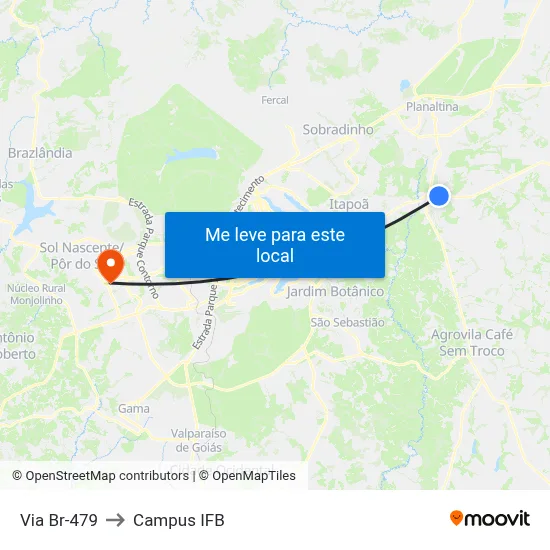 Via Br-479 to Campus IFB map