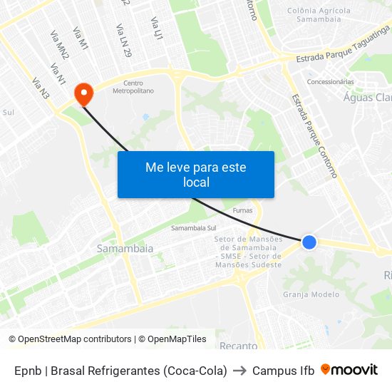 Epnb | Brasal Refrigerantes (Coca-Cola) to Campus Ifb map