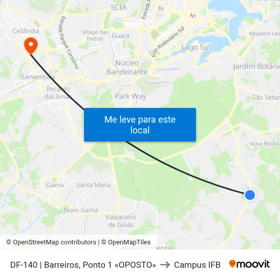 DF-140 | Barreiros, Ponto 1 »Oposto« to Campus IFB map