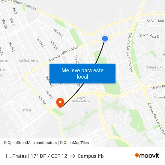 H. Prates | 17ª DP / CEF 12 to Campus Ifb map