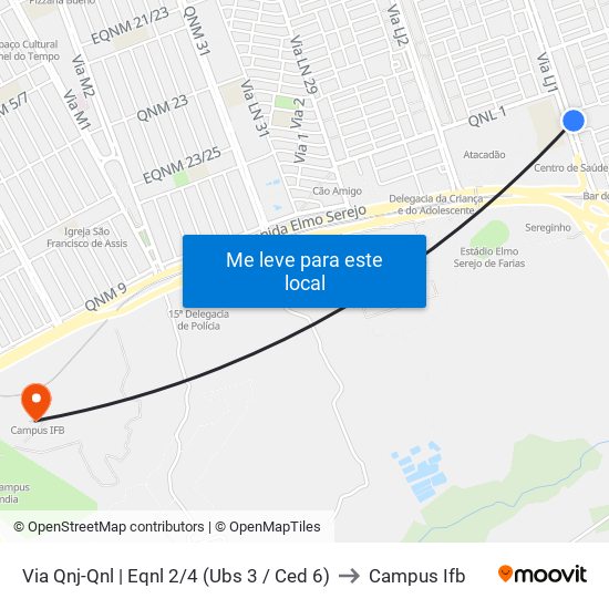 Via Qnj-Qnl | Eqnl 2/4 (Ubs 3 / Ced 6) to Campus Ifb map