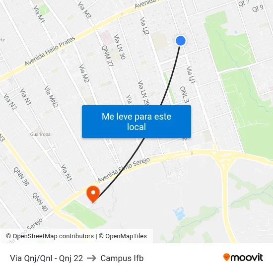 Via Qnj/Qnl - Qnj 22 to Campus Ifb map