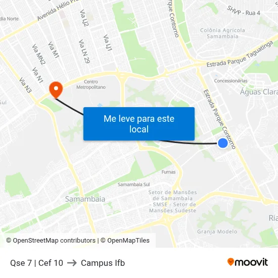 Qse 7 | Cef 10 to Campus Ifb map