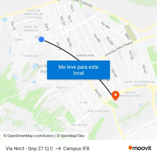 Via Nm3 - Qnp 27 Cj C to Campus IFB map