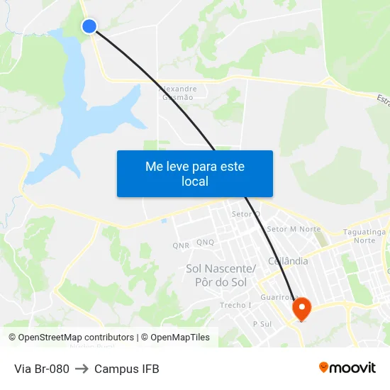 Via Br-080 to Campus IFB map