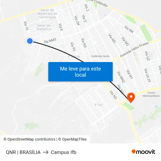 QNR | BRASÍLIA to Campus Ifb map