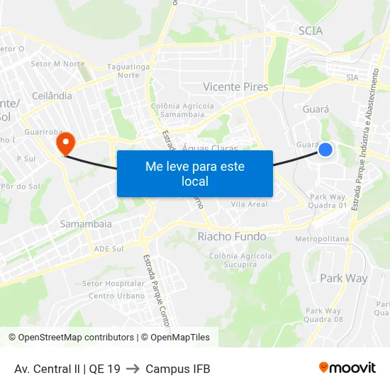 Av. Central ll | QE 19 to Campus IFB map