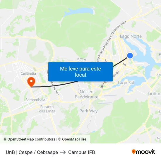 UnB | Cespe / Cebraspe to Campus IFB map