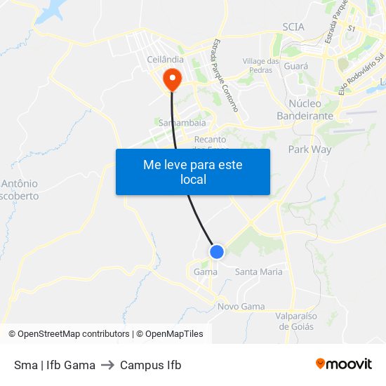 Sma | Ifb Gama to Campus Ifb map