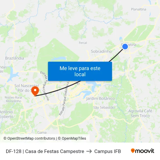 DF-128 | Casa de Festas Campestre to Campus IFB map