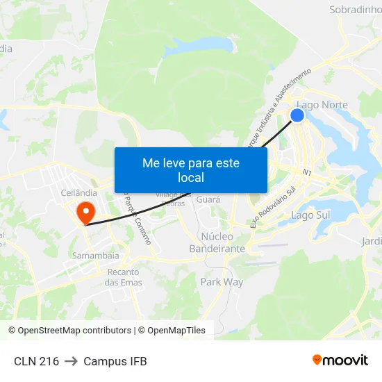 CLN 216 to Campus IFB map
