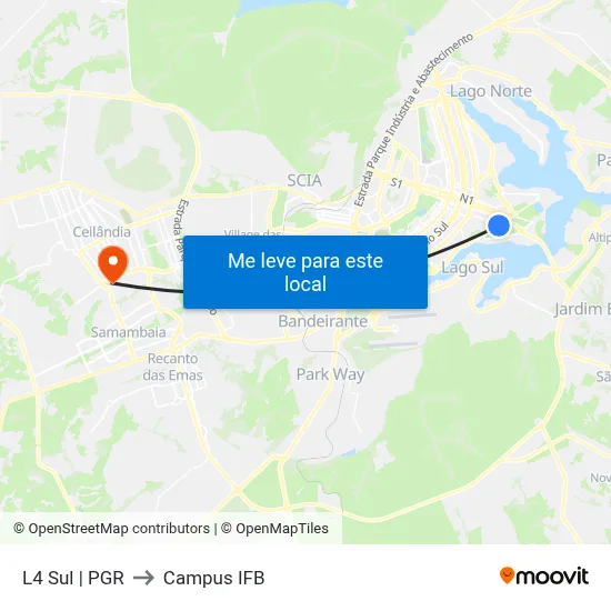 L4 Sul | PGR to Campus IFB map