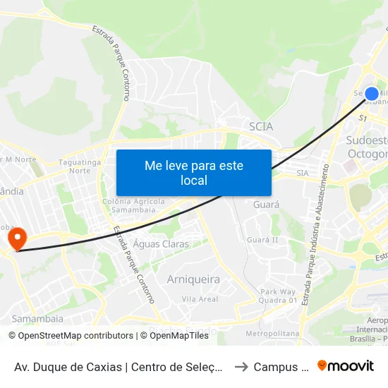 Av. Duque de Caxias | Centro de Seleção / PE to Campus IFB map