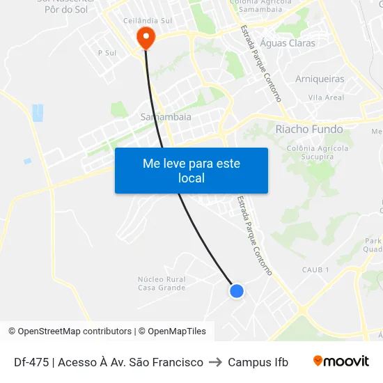 Df-475 | Acesso À Av. São Francisco to Campus Ifb map