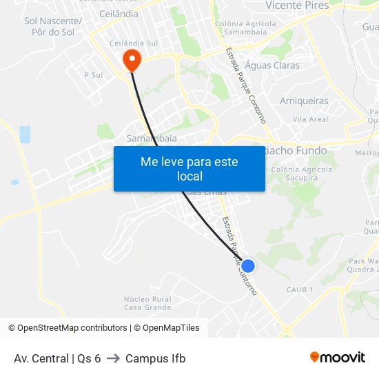 Av. Central | Qs 6 to Campus Ifb map