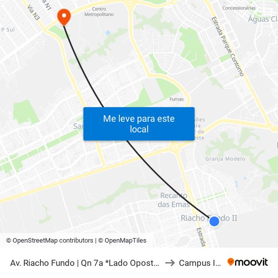 Av. Riacho Fundo | Qn 7a *Lado Oposto* to Campus Ifb map