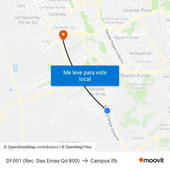 Df-001 (Rec. Das Emas Qd 800) to Campus Ifb map