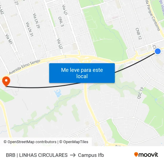BRB | LINHAS CIRCULARES to Campus Ifb map