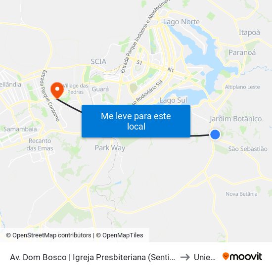 Av. Dom Bosco | Igreja Presbiteriana (Sentido Epct) to Unieuro map