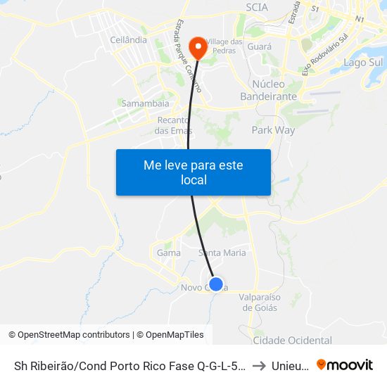 Sh Ribeirão/Cond Porto Rico Fase Q-G-L-5 45 to Unieuro map