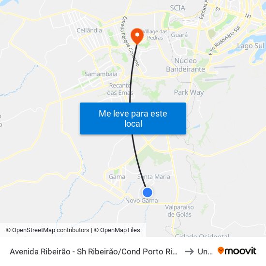 Avenida Ribeirão - Sh Ribeirão/Cond Porto Rico Fase 3 Q 4 (Supermercado Brasil) to Unieuro map