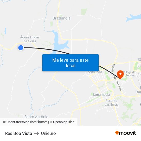 Res Boa Vista to Unieuro map