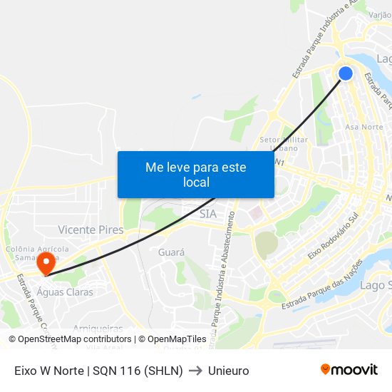 Eixo W Norte | Sqn 116 to Unieuro map