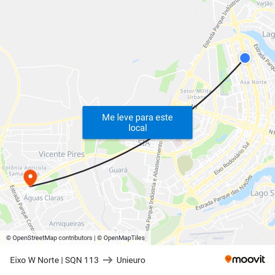 Eixo W Norte | Sqn 113 to Unieuro map