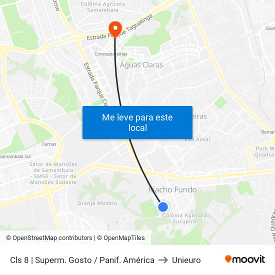 Cls 8 | Superm. Gosto / Panif. América to Unieuro map
