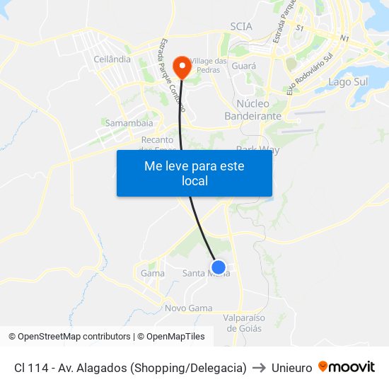 Cl 114 - Av. Alagados (Shopping/Delegacia) to Unieuro map