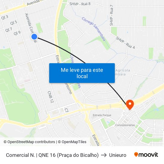 Comercial N. | QNE 16 (Praça do Bicalho) to Unieuro map