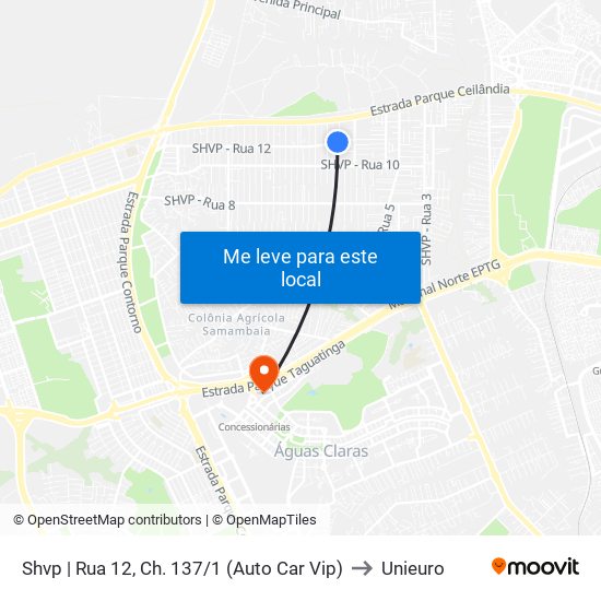 Shvp | Rua 12, Ch. 137/1 (Auto Car Vip) to Unieuro map