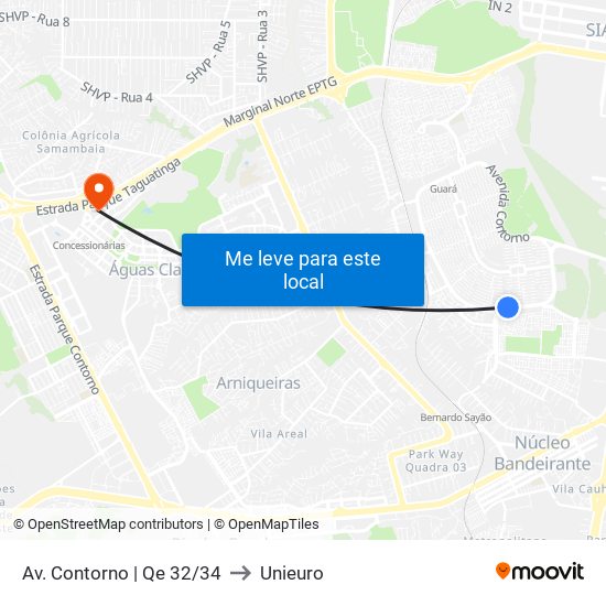 Av. Contorno | Qe 32/34 to Unieuro map