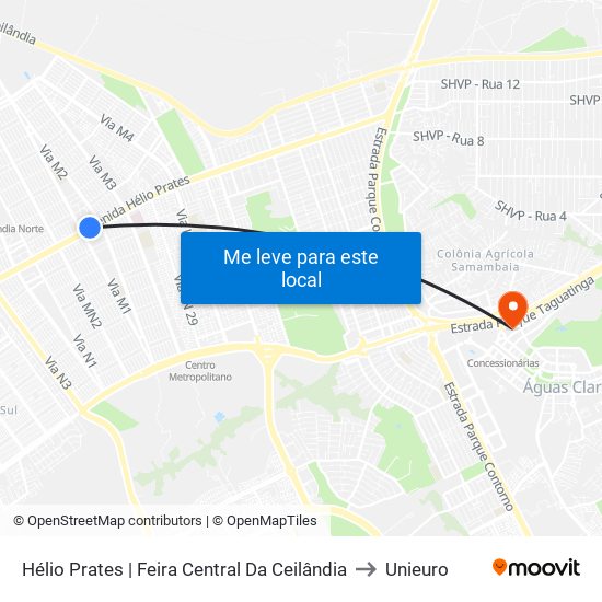 Hélio Prates | Feira Central Da Ceilândia to Unieuro map