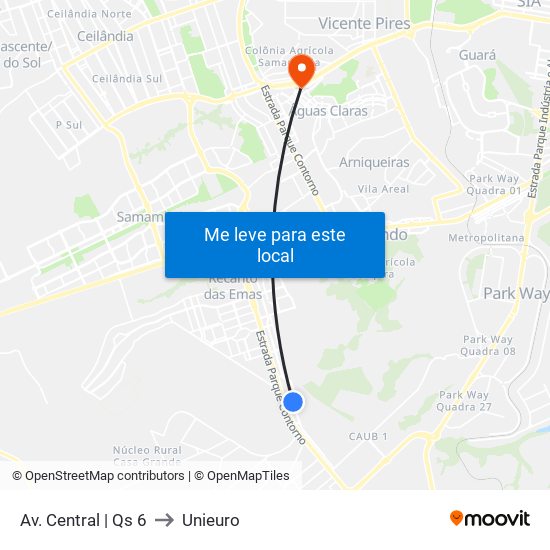 Av. Central | Qs 6 to Unieuro map