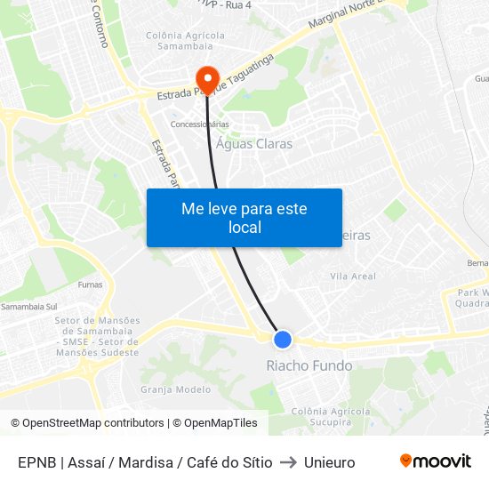 Epnb | Assaí / Mardisa / Café Do Sítio to Unieuro map