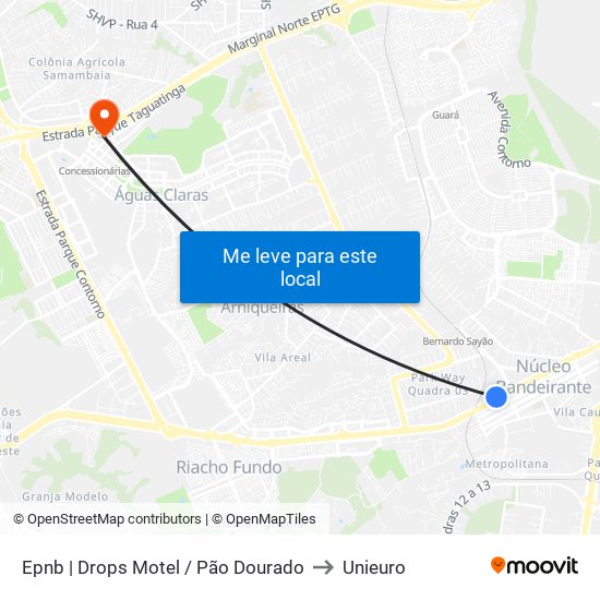 Epnb | Drops Motel / Pão Dourado to Unieuro map
