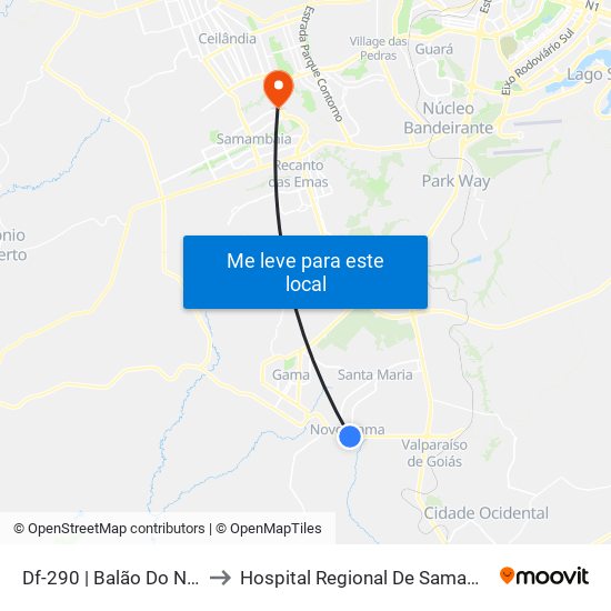 Df-290 | Balão Do Novo Gama to Hospital Regional De Samambaia - Hrsam map