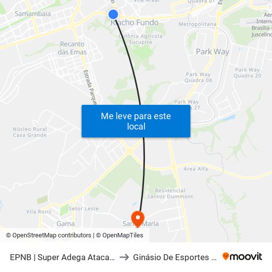 Epnb | Super Adega Atacadista / Gran Motel to Ginásio De Esportes De Santa Maria map