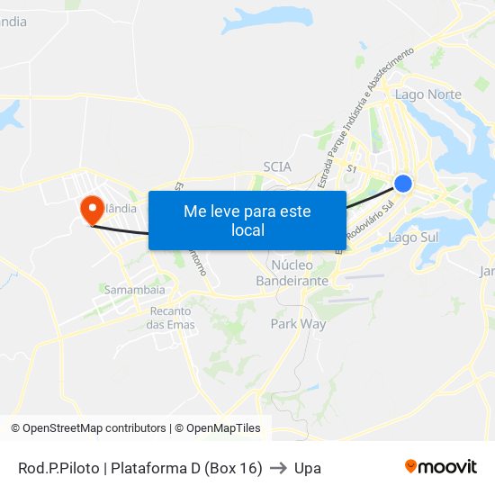 Rod.P.Piloto | Plataforma D (Box 16) to Upa map