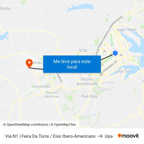 Via N1 | Feira Da Torre / Eixo Ibero-Americano to Upa map