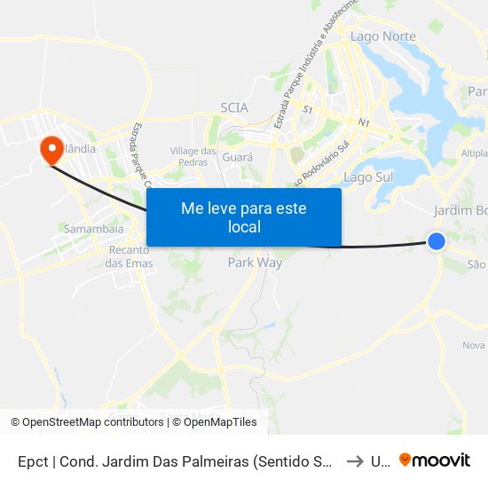 Epct | Cond. Jardim Das Palmeiras (Sentido São Sebastião) to Upa map