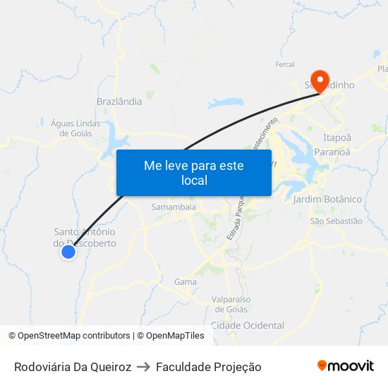 Rodoviária Da Queiroz to Faculdade Projeção map