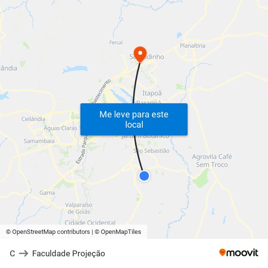 C to Faculdade Projeção map