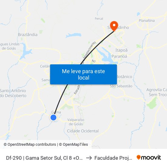 Df-290 | Gama Setor Sul, Cl 8 «Oposto» to Faculdade Projeção map