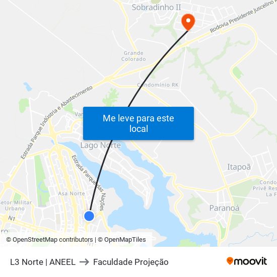 L3 Norte | ANEEL to Faculdade Projeção map