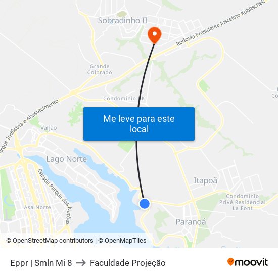 Eppr | Smln Mi 8 to Faculdade Projeção map