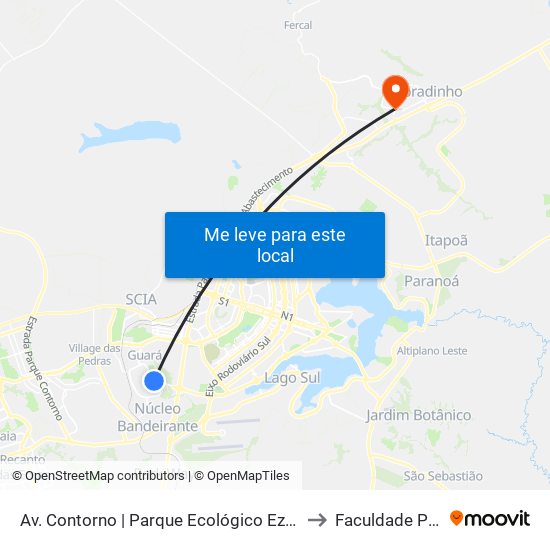 Av. Contorno | Parque Ecológico Ezechias Heringuer to Faculdade Projeção map