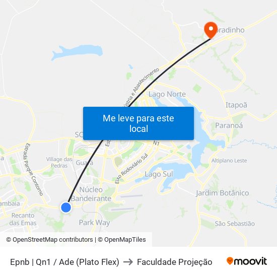 Epnb | Qn1 / Ade (Plato Flex) to Faculdade Projeção map