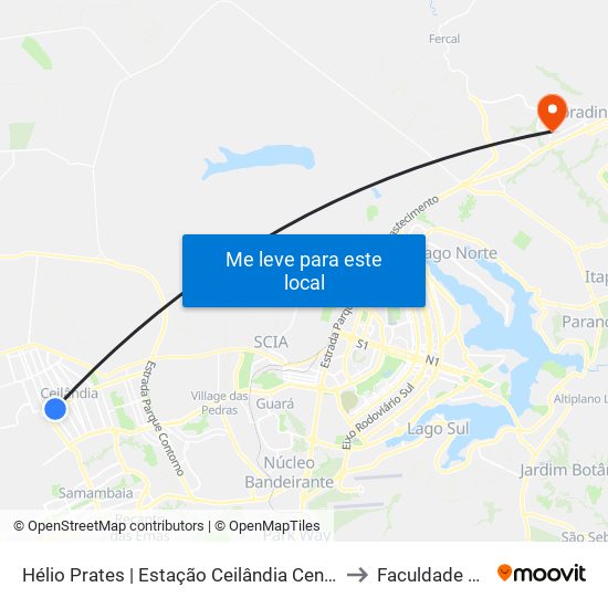 Hélio Prates | Estação Ceilândia Centro / Fort Atacadista to Faculdade Projeção map